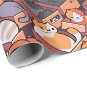 Schattig kattenpapier cadeaupapier (Rol Hoek)