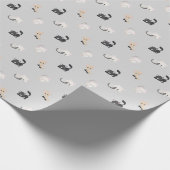 Schattig kattenpatroon cadeaupapier (Hoek)