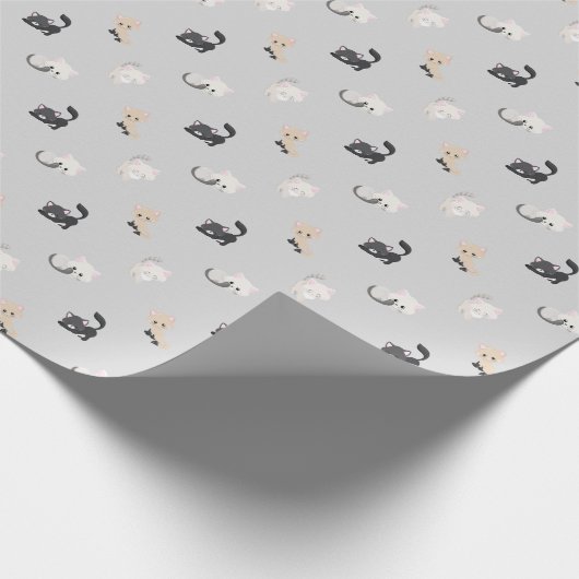 Schattig kattenpatroon cadeaupapier (Hoek)