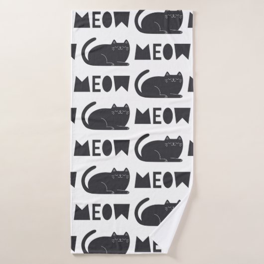 schattig kattenpatroon.  illustratie badhanddoek (Badhanddoek)