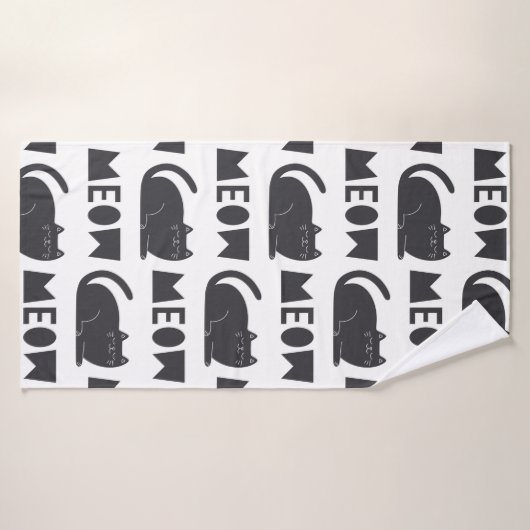 schattig kattenpatroon.  illustratie badhanddoek (Badhanddoek)