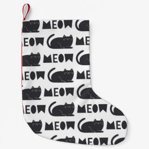 schattig kattenpatroon.  illustratie kleine kerstsok