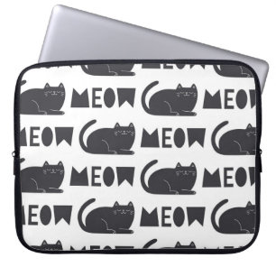 schattig kattenpatroon. illustratie laptop sleeve