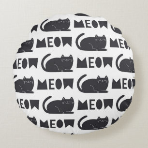 schattig kattenpatroon.  illustratie rond kussen