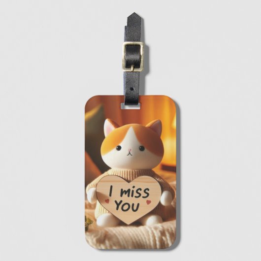 Schattig kattenpluche met oprechte boodschap bagagelabel (Voorkant (verticaal))