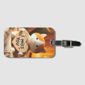 Schattig kattenpluche met oprechte boodschap bagagelabel (Voorkant (horizontaal))