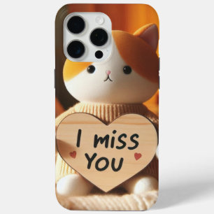 Schattig kattenpluche met oprechte boodschap iPhone 15 pro max hoesje