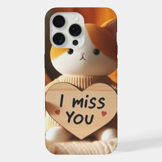 Schattig kattenpluche met oprechte boodschap iPhone hoesje (Achterkant)