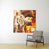 Schattig kattenpluche met oprechte boodschap wandkleed (In Situ (horizontaal))