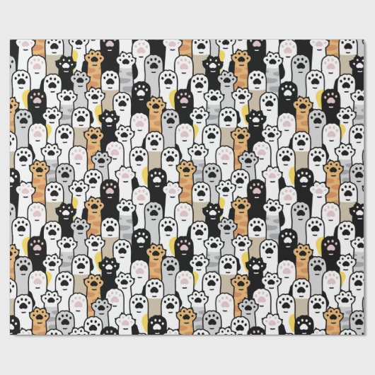 Schattig kattenpootpapier cadeaupapier (Vlak)