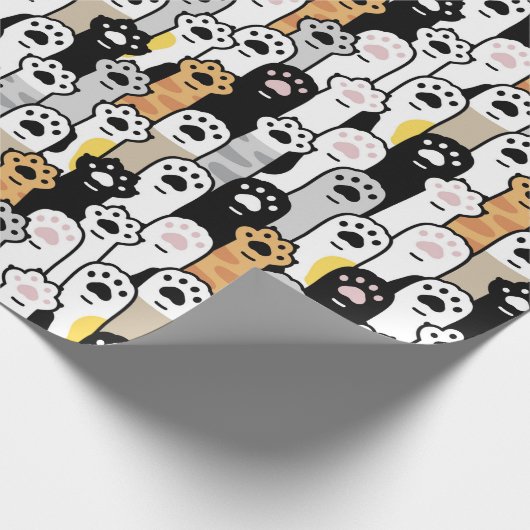 Schattig kattenpootpapier cadeaupapier (Hoek)