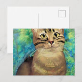 schattig kattenportret in klassieke kunststijl moo briefkaart (Voorkant / Achterkant)