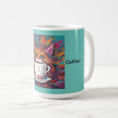 Schattig kattenthema Maar eerst... Coffee! thermis Koffiemok (Voorkant rechts)