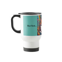 Schattig kattenthema Maar eerst... Coffee! thermis