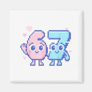 Schattig Kawaii 67 Zes Zeven Meme 6 7 Meisjes Ital Magneet