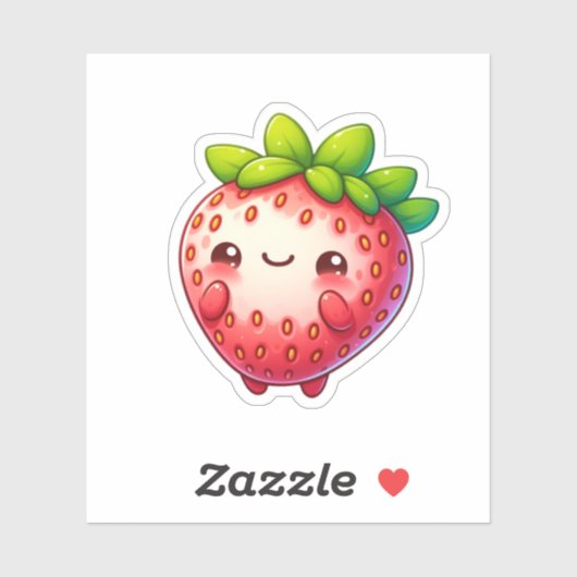 schattig kawaii aardbei fruit sticker (Vel)