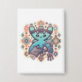 Schattig Kawaii Amazigh Yaz Symbool Berber Sticker Button (Voorkant)