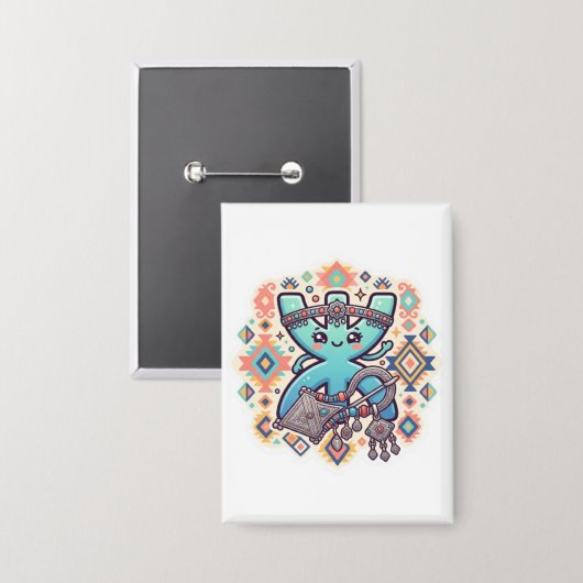 Schattig Kawaii Amazigh Yaz Symbool Berber Sticker Button (Voorkant / Achterkant)