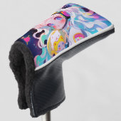 Schattig Kawaii anime meisje in de ruimte Golfheadcover (3/4 voorkant)