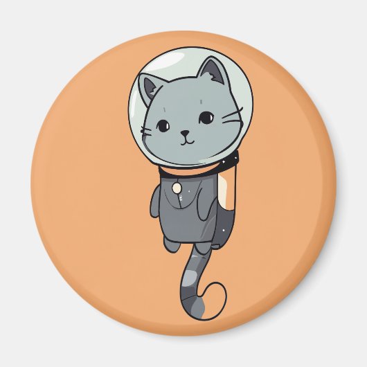 Schattig Kawaii Astronaut Kitten Magneet (Voorkant)