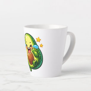 Schattig Kawaii Avocado Lacht Huilt Tranen Van Gel Latte Mok