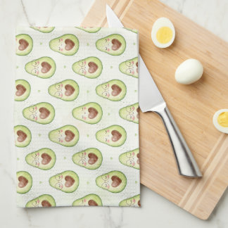 Schattig Kawaii Avocado Patroon Grappig Eten Theedoek