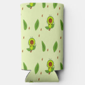 Schattig kawaii avocado patroon groen seltzer blikjeskoeler (Achterkant)