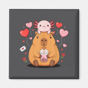 Schattig Kawaii Axolotl Capybara Bubble Tea Jongen Magneet