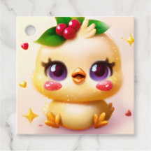 Schattig Kawaii Baby Kuiken met Hulst