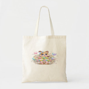 Schattig Kawaii Bedankt Voor Winkelen Kleine Kat P Tote Bag