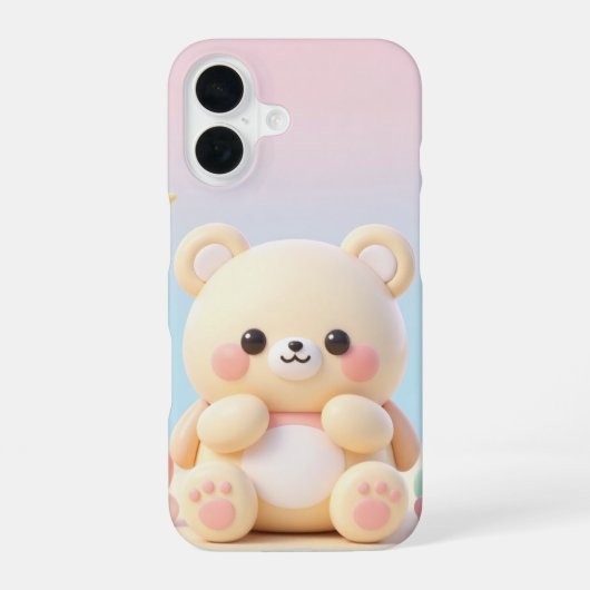 Schattig kawaii berenontwerp iPhone 16 hoesje (Achterkant)