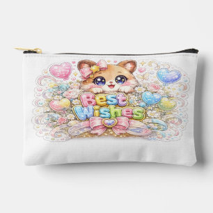 Schattig Kawaii Beste Wensen Kat Pastel Roze Bloem Etui