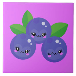 schattig kawaii blauwe bessen decor keuken tegeltje