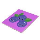 schattig kawaii blauwe bessen decor keuken tegeltje (Zijkant)