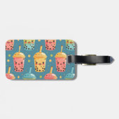 Schattig Kawaii Boba Drink Design Bagagelabel (Achterkant horizontaal)