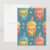 Schattig Kawaii Boba Drink Design Briefkaart (Voorkant / Achterkant)