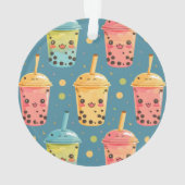 Schattig Kawaii Boba Drink Design Ornament (achterkant)