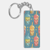 Schattig Kawaii Boba Drink Design Sleutelhanger (Voorkant Links)