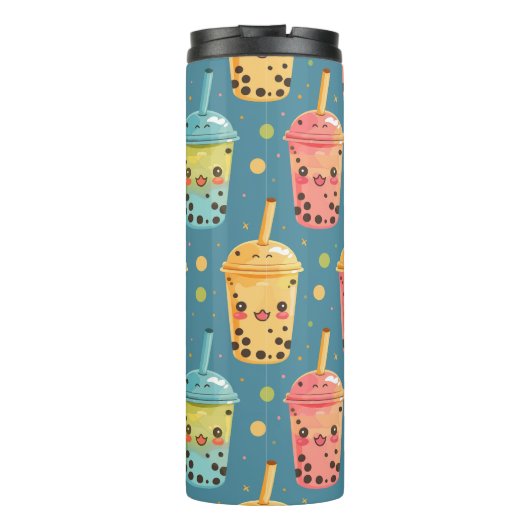 Schattig Kawaii Boba Drink Design Thermosbeker (Achterkant)