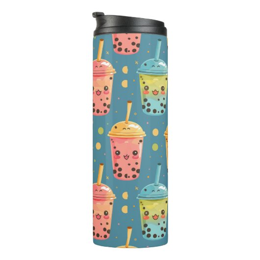 Schattig Kawaii Boba Drink Design Thermosbeker (Geroteerd rechts)