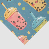 Schattig Kawaii Boba Drink Design Tissuepapier (Detail)