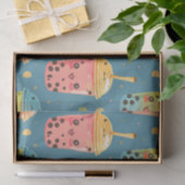 Schattig Kawaii Boba Drink Design Tissuepapier (Geschenk)
