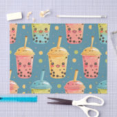 Schattig Kawaii Boba Drink Design Tissuepapier (Craft)
