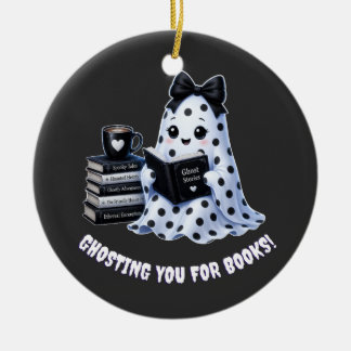 Schattig Kawaii Boekachtig Spook Keramisch Ornament