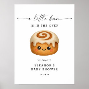 Schattig Kawaii Broodje in de Oven Baby Shower Wel Poster