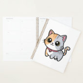 Schattig Kawaii Cartoon Kat Mascotte Planner (Display)