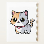 Schattig Kawaii Cartoon Kat Mascotte Planner (Achterkant)
