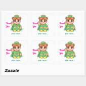 Schattig Kawaii Chibi Karakter Vierkante Sticker (Vel)