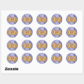 Schattig Kawaii Chocolate Chip Cookie Koppel Ronde Sticker (Vel)