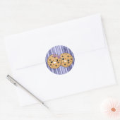 Schattig Kawaii Chocolate Chip Cookie Koppel Ronde Sticker (Envelop)